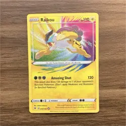 Pokemon Raikou 050/185 Swsh04 Vivid Voltage Amazing Rare Holo 110 HP 120 Card - Image 1