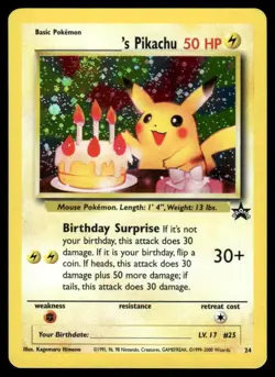 ⭐ Pokemon Cards _____'s Pikachu 24 Wizards Black Star Promos Promo - Image 1