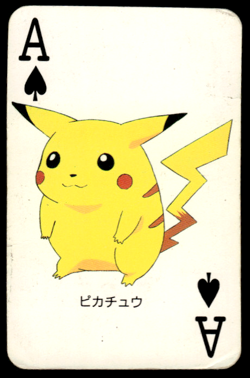 Pikachu Ace of Spades Televi-Kun Poker Card Pokemon Japanese ~ HP - Image 1