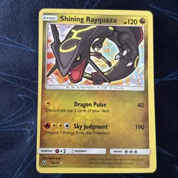 Pokemon TCG Shining Rayquaza Card Shining Legends Holo Rare 56/73 - Image 1