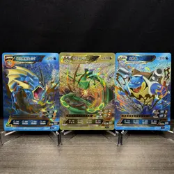 Pokemon ID Gyarados Ex 15, Rayquaza Ex 21 & Blastoise V 9 Gold Full Art Holo - Image 1