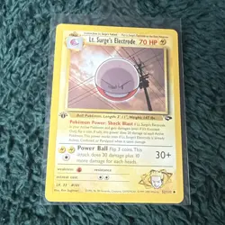 Lt. Surge's Electrode 52/132 Gym Challenge 1st Edition Non-Holo Pokemon Card NM - Image 1