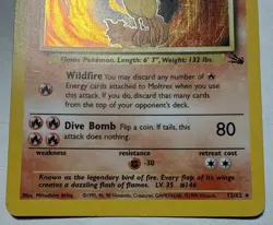 Moltres Holo - Fossil Set 12/62 - 1999 Pokemon Card WOTC LP- - Image 2