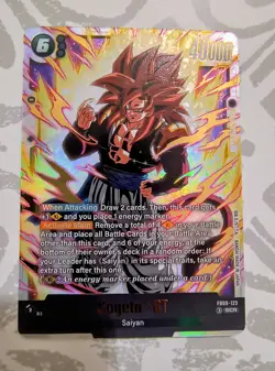 Gogeta : GT FB09-123 Secret Rare Dual Evolution Dragon Ball Card English Fusion - Image 1