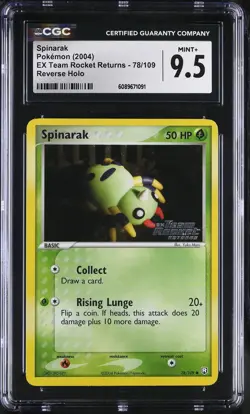 CGC 9.5 Spinarak EX Team Rocket Returns 78/109 Reverse Holo Stamped Pokemon Card - Image 1