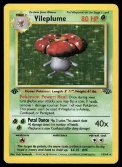 ⭐ Pokemon Cards Vileplume 15/64 1st Edition Holo Jungle Holo Rare - Image 1