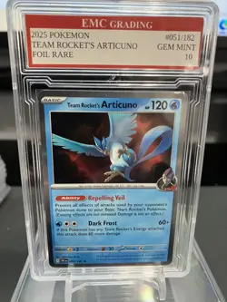 TEAM ROCKET'S ARTICUNO #51 RARE FOIL Pokemon 2025 Card GRADED 10 MINT TCG CCG - Image 1