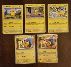 5x Pikachu Card LOT - Pokemon TCG - Assorted Lot - NM - Image 1