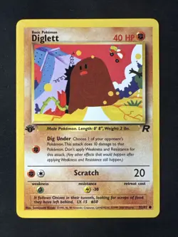 Diglett 52/82 Team Rocket Regular 1st Edition Pokemon MJ - Image 1