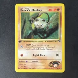 Brock's Mankey 067/132 Gym Heroes Regular 1st Edition Pokemon MJ - Image 1