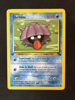 Shellder 54/62 Fossil 1st Edition Pokemon - Image 1