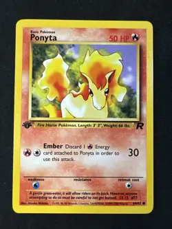 Ponyta 64/82 Team Rocket Regular 1st Edition Pokemon MJ - Image 1