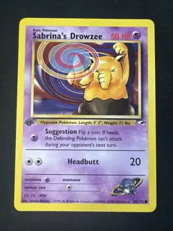 Sabrina's Drowzee 092/132 Gym Heroes Regular 1st Edition Pokemon MJ - Image 1