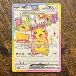 🔥Pikachu EX #219/191 Full Art Holo Surging Sparks Pokemon 2024🔥 - Image 2