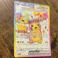 🔥Pikachu EX #219/191 Full Art Holo Surging Sparks Pokemon 2024🔥 - Image 3