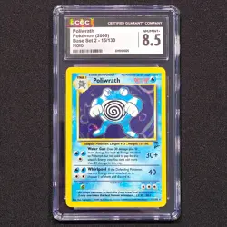 Poliwrath 15/130 2000 Pokemon Base Set 2 Unlimited Holo Rare CGC 8.5 NM/Mint+ - Image 1