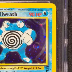 Poliwrath 15/130 2000 Pokemon Base Set 2 Unlimited Holo Rare CGC 8.5 NM/Mint+ - Image 4