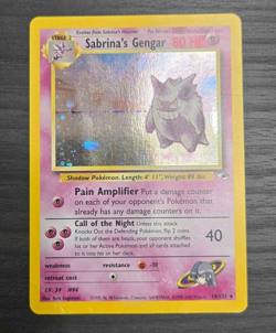 Pokemon Sabrina's Gengar 14/132 Gym Heroes Holo Heavily Played/Poor (See photos) - Image 1