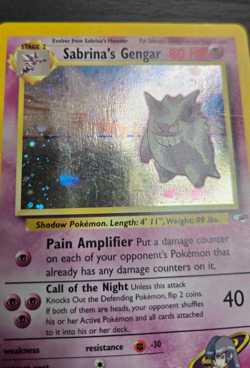 Pokemon Sabrina's Gengar 14/132 Gym Heroes Holo Heavily Played/Poor (See photos) - Image 5