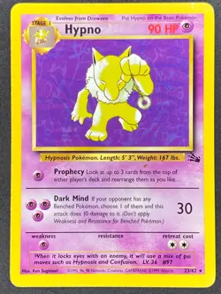 Pokemon Hypno 23/62 FO Fossil Unlimited LP/NM - Image 1