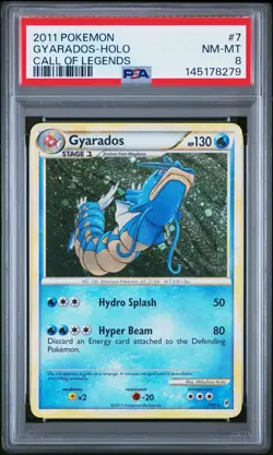 2011 POKEMON CALL OF LEGENDS #7 GYARADOS-HOLO PSA 8 - Image 1