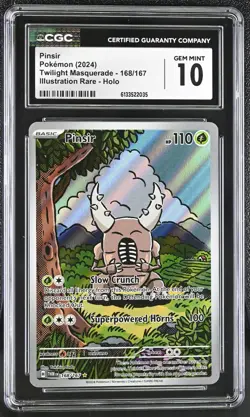 Pokemon Pinsir 168/167 Illustration Rare Twilight Masquerade - CGC 10 - Image 1