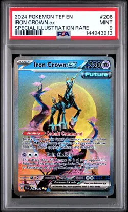 Iron Crown EX 206/162 Special Illustration Rare Pokemon PSA 9 *913 - Image 1