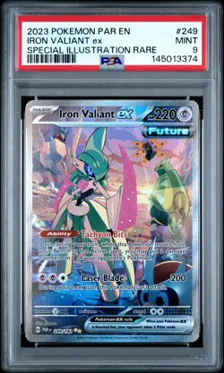 Iron Valiant EX 249/182 Special Illustration Rare Pokemon PSA 9 *374 - Image 1