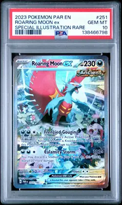 Roaring Moon EX 251/182 Special Illustration Rare Pokemon PSA 10 *798 - Image 1