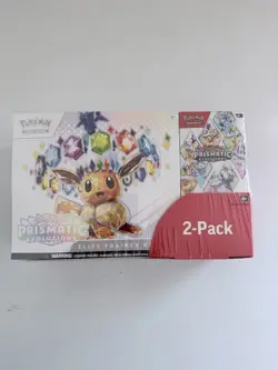 Pokemon Prismatic Evolutions ETB + Booster Bundle 2-Pack Sealed Eevee - Image 1