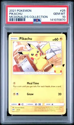 2019 Pokemon PIKACHU 25th Anniversary McDonald Non Holo PSA 10 Gem Mint - Image 1