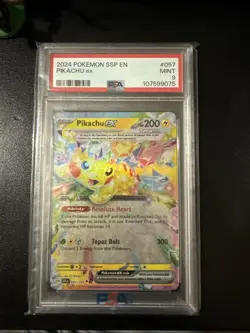 Pikachu ex 057/191 Double Rare PSA 9 - 2024 Pokemon Surging Sparks - Image 1