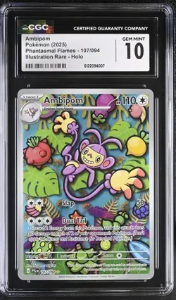 Ambipom *CGC 10* Illustration Rare *Phantasmal Flames* #107 * Pokemon - Image 1