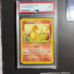 1999 POKEMON GAME BASE SET 1999-2000 #46 CHARMANDER PSA 9 - Image 1