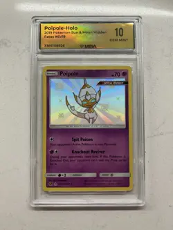 2019 Pokemon Sun & Moon Hidden Fates: #SV19 Poipole Holo Not PSA 10 GEM MINT - Image 1