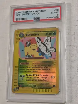 2002 Pokemon Expedition Butterfree Reverse Foil PSA 6 - Image 1