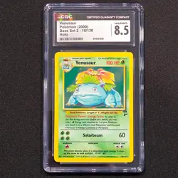 Venusaur 18/130 2000 Pokemon Base Set 2 Unlimited Holo Rare CGC 8.5 NM/Mint+ - Image 1