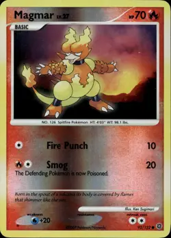 Magmar 93/132 Reverse Holo DP Secret Wonders Pokemon - Image 1
