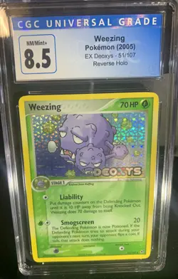 Pokemon TCG 2005 EX Deoxys - Weezing- 51/107 - Reverse Holo - Graded CGC 8.5 - Image 1