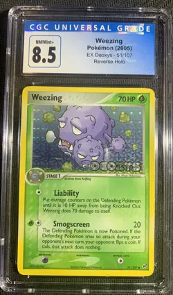 Pokemon TCG 2005 EX Deoxys - Weezing- 51/107 - Reverse Holo - Graded CGC 8.5 - Image 2