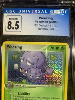 Pokemon TCG 2005 EX Deoxys - Weezing- 51/107 - Reverse Holo - Graded CGC 8.5 - Image 3