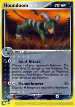 1x Houndoom - 34/97 - Uncommon Lightly Played Pokemon EX - Dragon - Image 1