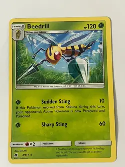 Beedrill 3/111 Rare Non-holo Crimson Invasion Pokemon TCG - Image 1