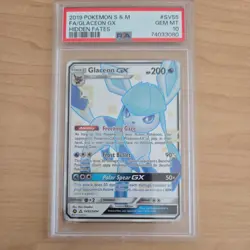 Pokemon SM Hidden Fates Shiny Vault Glaceon GX Full Art SV55/SV94 PSA 10 - Image 1