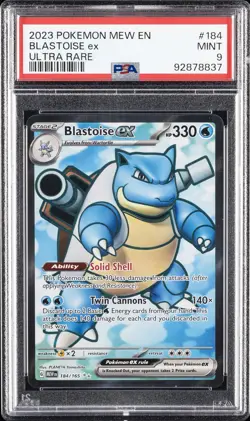 2023 POKEMON MEW EN-151 ULTRA RARE #184 BLASTOISE EX PSA 9 - Image 1