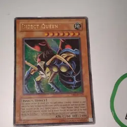 Yu-Gi-Oh Card TCG Insect Queen DB2-EN249 Ultra Rare Holo Unlimited Edition VLP - Image 1