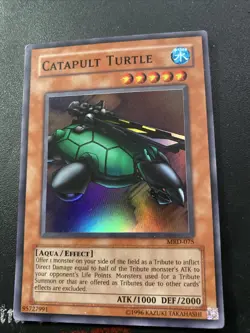 Yugioh Card TCG Catapult Turtle MRD-075 Unlimited Edition Super Rare Holo VLP - Image 1