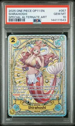 2025 One Piece Shirahoshi 057 OP11 SP Special Alternate Art English, PSA 10 - Image 1