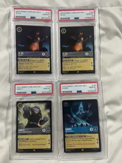 Disney Lorcana PSA gem mint 10 lot of 4 Hades Gantu TE KA graded first chapter - Image 1