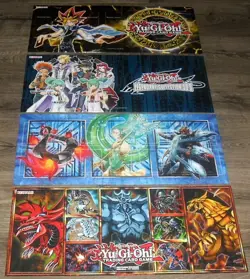 KONAMI YU-GI-OH TRADING CARD GAME HARDCOVER GAMING MAT LOT OF 4 DIFFERENT - Image 1